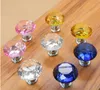 30mm Diamond Crystal Glass Door Knobs Drawer Cabinet Furniture Handle Knob Screw Furniture Accessories Free shipping