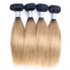 4 Bundles Indian Human Hair Weaving Bundles 50g/pc Straight Dark Brown 1B613 T1b27 1B30Ombre Honey Blonde Short Bob Style