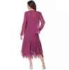 2020 vintage moeder van de bruid jurken met jas thee-lengte bruidegom broek pakken chiffon plus size bruiloft moeders jurk