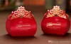 Caixas de favor do casamento de luxo caixas 2017 laser cortar ouro vermelho Caixas de doces doces caixa de presente evento suprimentos
