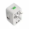 All in One Universal Global International Plug Adapter 2 USB Port World Travel AC Power Charger Adapter con AU US UK EU Plug 50 pz / lotto