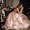 Bohemian Wedding Dresses Bridal Gowns Custom Made Long Sleeve Asymmetrical Lace Pink Flower One Shoulder vestido de novia