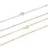 classic basic silver bead chain necklace 100% 925 sterling silver gold silver color 18 chain necklace1792