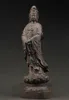 La grande scultura in legno di ebano manuale decorativa cinese della statua di kuan Yin