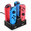 Iplay 4 i 1 Laddningsdocka Station LED Charger Cradle för Nintendo Switch 4 Joy-Con Controllers Nintend Switch NS Laddning Stand 20pcs / Lot