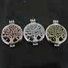 Tree of life Aromatherapy Essential Oil Diffuser Necklace Locket Pendant 316L Stainless Steel Jewelry with 24 Chain and 6 Washable5007246