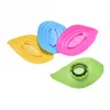 Kökshandtag Svamphållare Multifunktionell Slip Ring Leaf Shape Leaves Soap Box Avlopp och rena tvålrätter