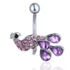 YYJFF D0157-1 (3 färger) Peacock Style Belly Button Navel Rings med mix piercing smyckekropp,