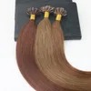 Reine Farbe 14-30 "100 Strands 100 / set Vorgebundene Remy Menschenhaarverlängerung Keratin Nagel U tip Haarverlängerungen