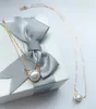 Cartoon Anime Nekomini Pattern Collar colgante de perlas naturales Sterling Silver Collar colgantes de cadena Collar para mujeres
