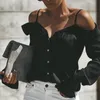 Sexy off Schultern Sling Hemd Sommer Mode V-Ausschnitt Langarm Blusen Slash Neck Pullover Tops Femininas Herbst Plus Größe