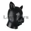 Masque de cochon en Latex Costumes fétichistes Capuche BDSM Latex Bondage Tête complète Masque de cochon Couvre-chef sexy