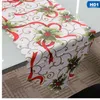 1PC 36x180 cm Runner da tavola natalizio Mat Babbo Natale Tovaglia Bandiera natalizia Festa a casa Asciugamano decorativo Runner da tavola rosso Natale