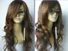 뜨거운 판매 새로운 패션 긴 갈색 곱슬 코스프레 여자의 머리 가발 가발