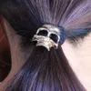 Moda donna metallo teschio elastico corda per capelli anello porta coda di cavallo accessori di Halloween