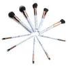 10 unids/set pinceles de maquillaje de mármol colorete en polvo delineador de ojos resaltador corrector contorno base juego de brochas de maquillaje