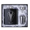 Groomsman regalo personalizado grabado 6oz Hip Frasco de acero inoxidable con caja negra blanca Regalo de regalo Favores de boda