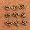 200 pz / lotto Fiore modello Charms cuore argento antico / oro / bronzo gioielli pendenti fai da te bracciali collana orecchini l919
