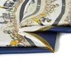 60 cm * 60 cm Euro marque de mode sergé foulard en soie femmes foulards carrés espagne cheval châle Hijab dame Bandana femme Foulard bandeau