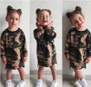 INS Camouflage Girl's Dress Kids Clothing Summer Jumpsuit Creeping clothes Hot INS Baby girls Long sleeve Knee Length Dresses MC01