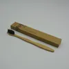 Cepillo de dientes de bambú Cepillo de dientes de carbón de bambú Cepillos de dientes de bambú Capitellum de nailon suave para suministros de baño de viaje de hotel GGA973