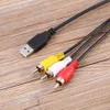 5FT 1.5m Male to Male USB 2.0 To 3 RCA Audio Video AV Adapter Cable Cord