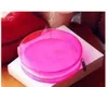 5pcs / lot C mode Rouge Transparent autour de la forme sac à fermeture éclair étanche avec boîte-cadeau célèbre beauté étui cosmétique organisateur de maquillage de luxe