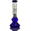 Glow in the Dark Bong Luminous Glass Beaker Bong 다운스템과 보울이 있는 아름다운 물파이프 Dab Rigs 조롱박 모양의 빛나는 봉