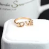 Love English letter rings for women couple gift female fashion simple micro-set ring accessories retail wholesale