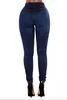 Jeans skinny sexy a vita alta da donna Pantaloni in denim casual elastici scuri blu chiaro Pantaloni larghi in saldo