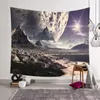 psychedelic galaxy tapestry moon night scenic wall hanging mural art wolf nordic living room bedroom decor decorative cloth