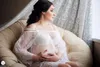 Koronkowe sukienki ciążowe dla fotografii Seksowne Suknie Ciężarne Suknie Ciążowe Suknia Off Ramiona Ciąża Dress Rekwizyty