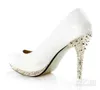 2016 Nuevos zapatos de mujer blanca Zapatos de vestir de tacón alto Zapatos de boda para novia ZAPATOS de fiesta.