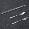 Tableware Chopsticks Fork Spoon Wedding Favors Stainless Steel Cutlery Set Wedding Party Gifts