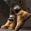 الخريف الشتاء الرجال الأحذية حجم كبير 39-44 خمر نمط الرجال الأحذية عارضة الأزياء عالية قطع الدانتيل متابعة الدافئة هومبر أحذية العمل