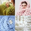 1pc Handmade Chunky Knitted Blanket Thick Yarn Merino Wool Bulky Knitted Blanket Warm Winter Sofa Bed Home Decor Throws Blankets
