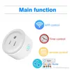 Round Mini 10A 1200W Round Shape WiFi Smart Wifi Electrical Sockets Timer Remote Control Power Timing Smart Socket Switch