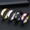 Bulkpartier 100st Mix Lot Gold Silver Black Rainbow 6mm Rostfritt Stål Bröllopsringar Enkel Band Hot Sale Engagement Rings Unisex Smycken