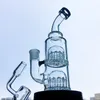 Double Tree Perc 12 Arms Tree Percolator Glasbongar Vattenpipor Mini Vattenpipa 14mm Hona Led Små oljebadriggar Bubblarrör med skål eller banger