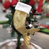 2018 Ny Sequin Mermaid Shape Christmas Stocking Socks Holder Xmas Tree New Year Ornament 18 tum