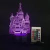 LED Touch 3D Lamp Base Remote Control Colors Vision Night Light Novely Plastic Desk Lamps High Grade 13th WW38881160