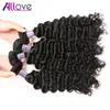 Allove Best 10A Deep Wave Human Hair Bundles 3 шт. бразильские волосы оптовая цена Deep Wave дешевые перуанские наращивание человеческих волос Индийский