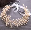 2019 Latest Gold Hair Flowers For Wedding Party Bridal Bridesmaid Baroque chic Crystal Pearls Rhinestone headband Wedding Dress 6*36cm