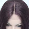 Livraison gratuite Charmante belle qualité chaude Détails sur la perruque avant en dentelle Qualité Chaleur Ok Synthétique Off Black Mix Deep Purple Wavy Long Wi