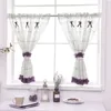 Romântico Sweet Lace Home Garden Telas Metade Café Cortina Cozinha Cortinas à prova de poeira Curtains Balcão Curtain Pritition Curtain-40