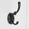 Zinklegering svart kappkrok väggmonterad mantelkrok med rund bashatt nyckelhängare moderna klädhängare för badrumstillbehör6585257
