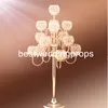 Metal Altın Mumluk 13-arm Kristal Şamdan Düğün Centerpieces Evlilik Dekorasyon Yemek Masası için Şamdan Standı best00037