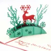 3D Pop Up Holiday Greeting Cards Deer Jesus Renifer Boże Narodzenie Dziękczynienia Vintage Składane powitanie Dziękujemy kartę Boże Narodzenie