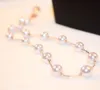 Vintage Pearl Necklace Rose Gold Plated Link Chain Necklace Fashion Women Choker Necklace for Bride Wedding Party Jewelry