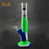 Alto 14 pollici percolatore in vetro bong in silicone narghilè tubo dritto inebriante dab rig tubo staccabile per bruciatore a nafta con stelo in vetro da 14 mm